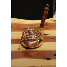 bazaarcopper Bakır Ayaksız Cadı Kazanı Tütsülük & Buhurdanlık Kırmızı