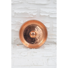 bazaarcopper Bakır Kurnacı Hamam Tası 16 cm El Dövme Kırmızı bazaarcopper4052-1