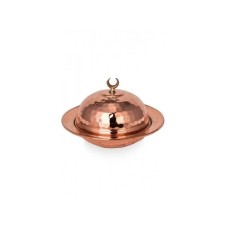 bazaarcopper Bakır Saka Yuvarlak Lokumluk 11 Cm El Dövme 4lü Takım Kırmızı bazaarcopper5809-41