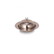 bazaarcopper Bakır Saka Yuvarlak Lokumluk 11 Cm El Dövme 4lü Takım Nikel bazaarcopper5809-42